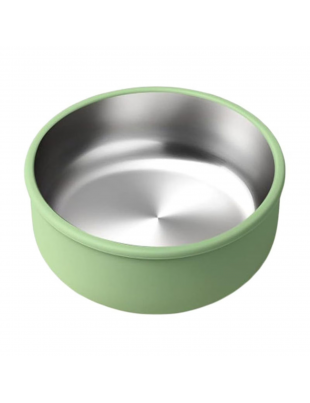304 Stainless Steel Baby Bowl 2 In 1 Heat Bowl with Removable Silicone Shell Toddler Bowls Kids Anti Scald Snack Container for Food Feeding, Leak Proof Small Part Dishwasher Safe