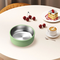 304 Stainless Steel Baby Bowl 2 In 1 Heat Bowl with Removable Silicone Shell Toddler Bowls Kids Anti Scald Snack Container for Food Feeding, Leak Proof Small Part Dishwasher Safe