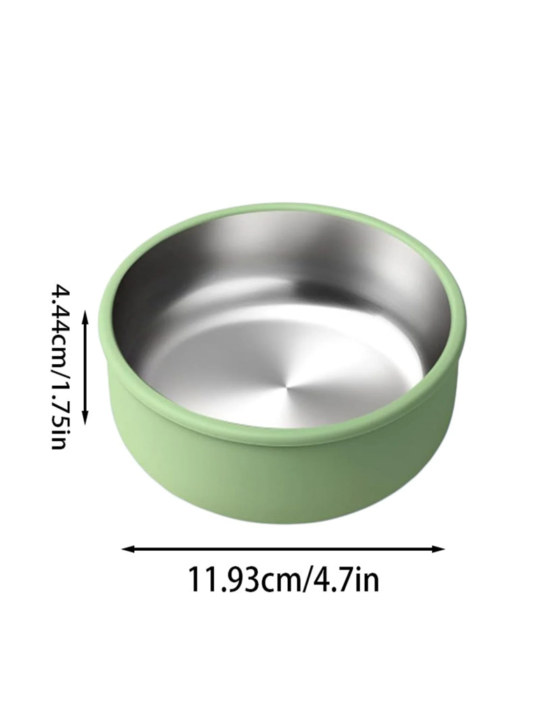 304 Stainless Steel Baby Bowl 2 In 1 Heat Bowl with Removable Silicone Shell Toddler Bowls Kids Anti Scald Snack Container for Food Feeding, Leak Proof Small Part Dishwasher Safe
