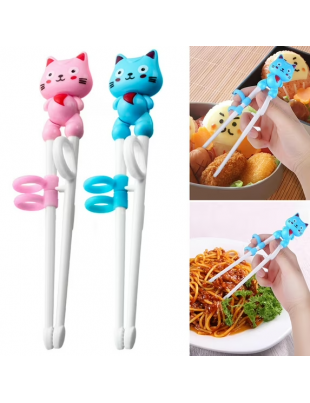 Educational Kids Chopsticks, 2 Pairs of Reusable, Easy-to-Use, Cute Animal-Shaped Training Chopsticks for Children