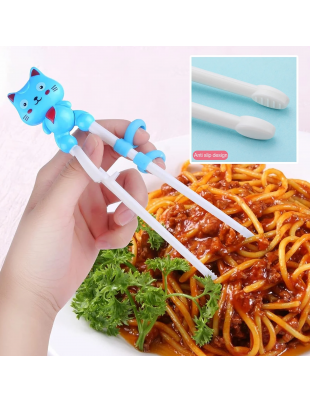 Educational Kids Chopsticks, 2 Pairs of Reusable, Easy-to-Use, Cute Animal-Shaped Training Chopsticks for Children