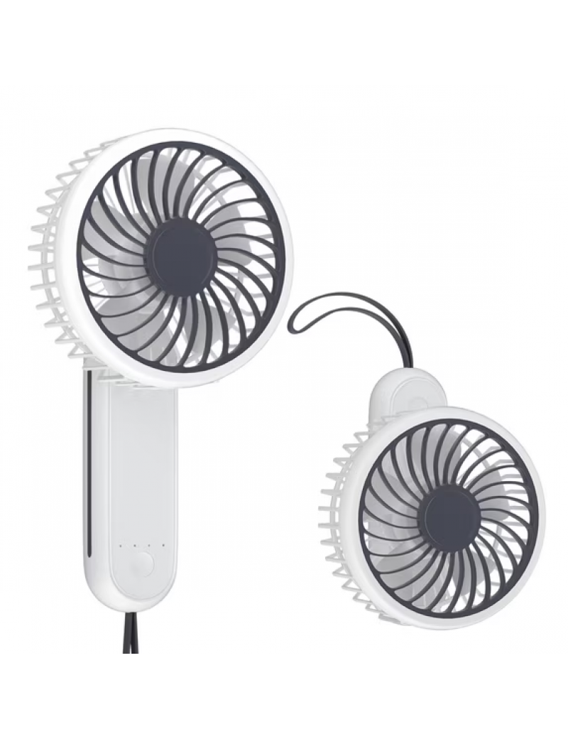 Handheld Mini Fan, Foldable USB Rechargeable Small Pocket Fan, Battery Operated Cooling Fan for Travel Indoor Outdoor, White