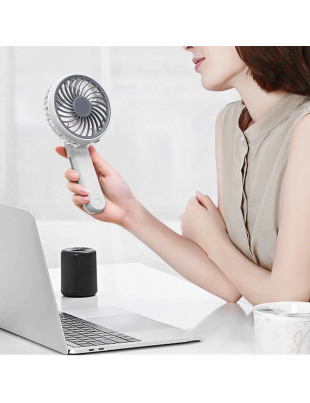 Handheld Mini Fan, Foldable USB Rechargeable Small Pocket Fan, Battery Operated Cooling Fan for Travel Indoor Outdoor, White