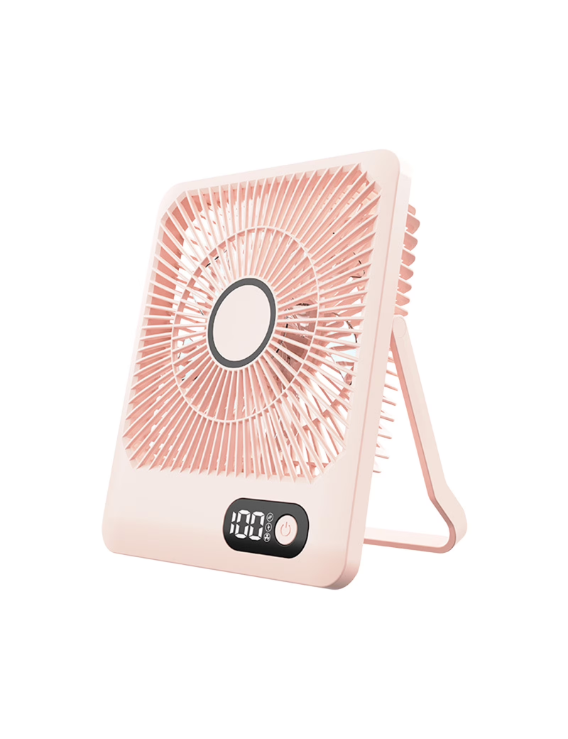 Portable Fan,Desk Fan,Digital Display Five Speed Desktop Small Fan USB Charging Portable Home Mini Desktop Small Fan Can Be Wall Mounted High Wind Power Large Capacity Fan for Summer Travel