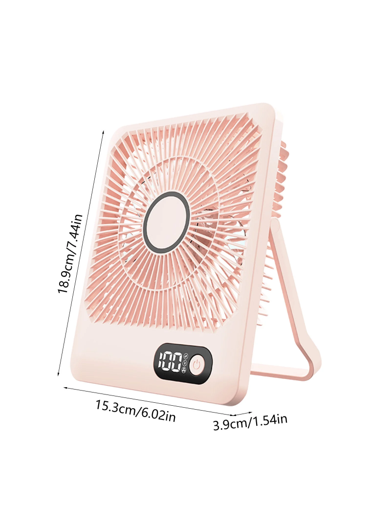 Portable Fan,Desk Fan,Digital Display Five Speed Desktop Small Fan USB Charging Portable Home Mini Desktop Small Fan Can Be Wall Mounted High Wind Power Large Capacity Fan for Summer Travel