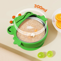 Baby Bowls with Suction 300ml Stainless Steel Kids Bowls with Cute Toddler Suction Bowls Removable Infants Food Feeding Bowls for Babies Toddlers Boys Girls