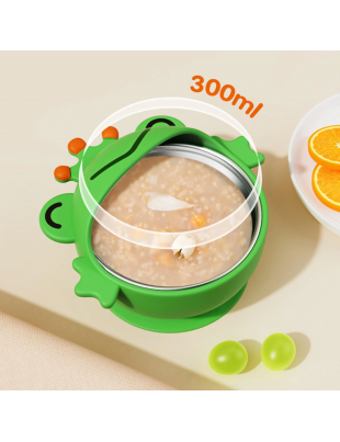 Baby Bowls with Suction 300ml Stainless Steel Kids Bowls with Cute Toddler Suction Bowls Removable Infants Food Feeding Bowls for Babies Toddlers Boys Girls