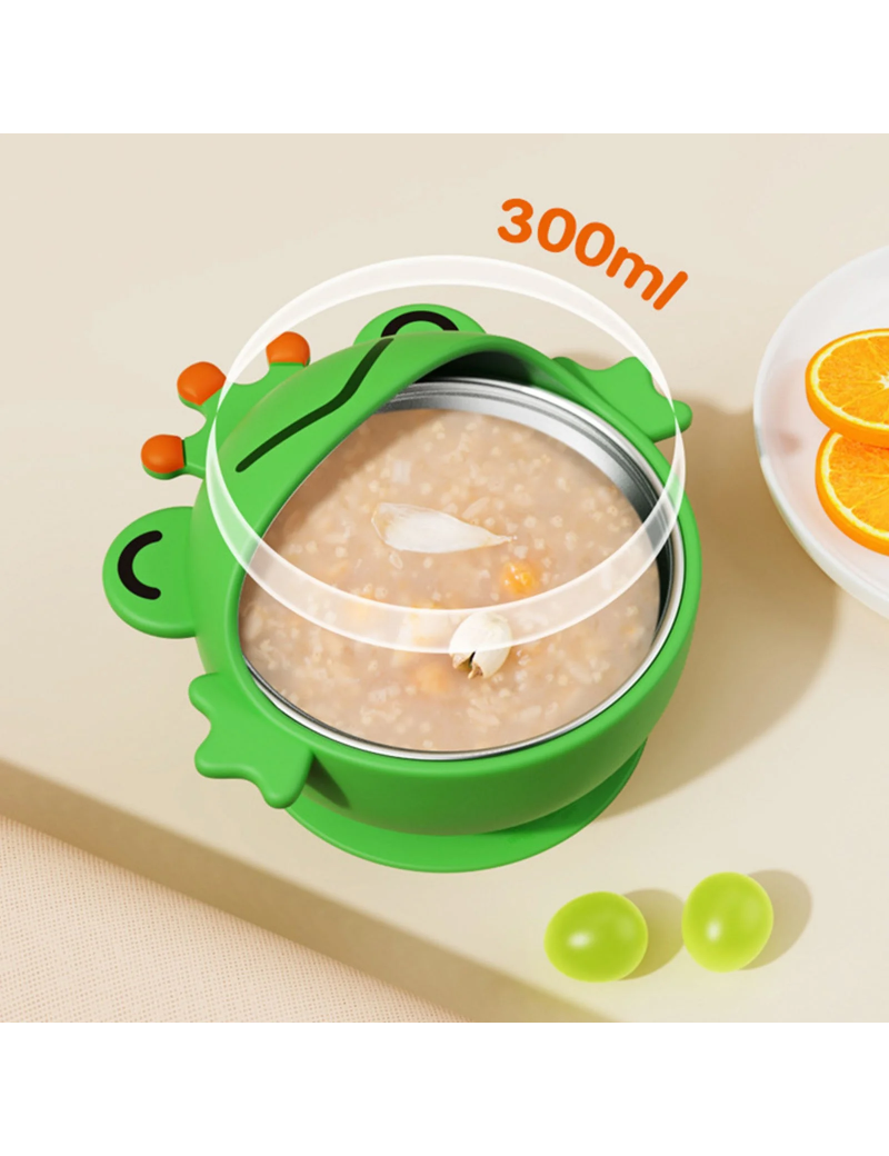 Baby Bowls with Suction 300ml Stainless Steel Kids Bowls with Cute Toddler Suction Bowls Removable Infants Food Feeding Bowls for Babies Toddlers Boys Girls
