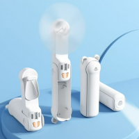 Portable Handheld Fan, 3 IN 1 Mini Portable Fan for Travel Outdoor with Lighting, USB Rechargeable Fan Gifts for Women Men