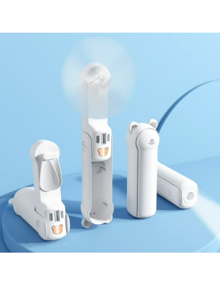 Portable Handheld Fan, 3 IN 1 Mini Portable Fan for Travel Outdoor with Lighting, USB Rechargeable Fan Gifts for Women Men