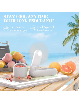 Portable Handheld Fan, 3 IN 1 Mini Portable Fan for Travel Outdoor with Lighting, USB Rechargeable Fan Gifts for Women Men