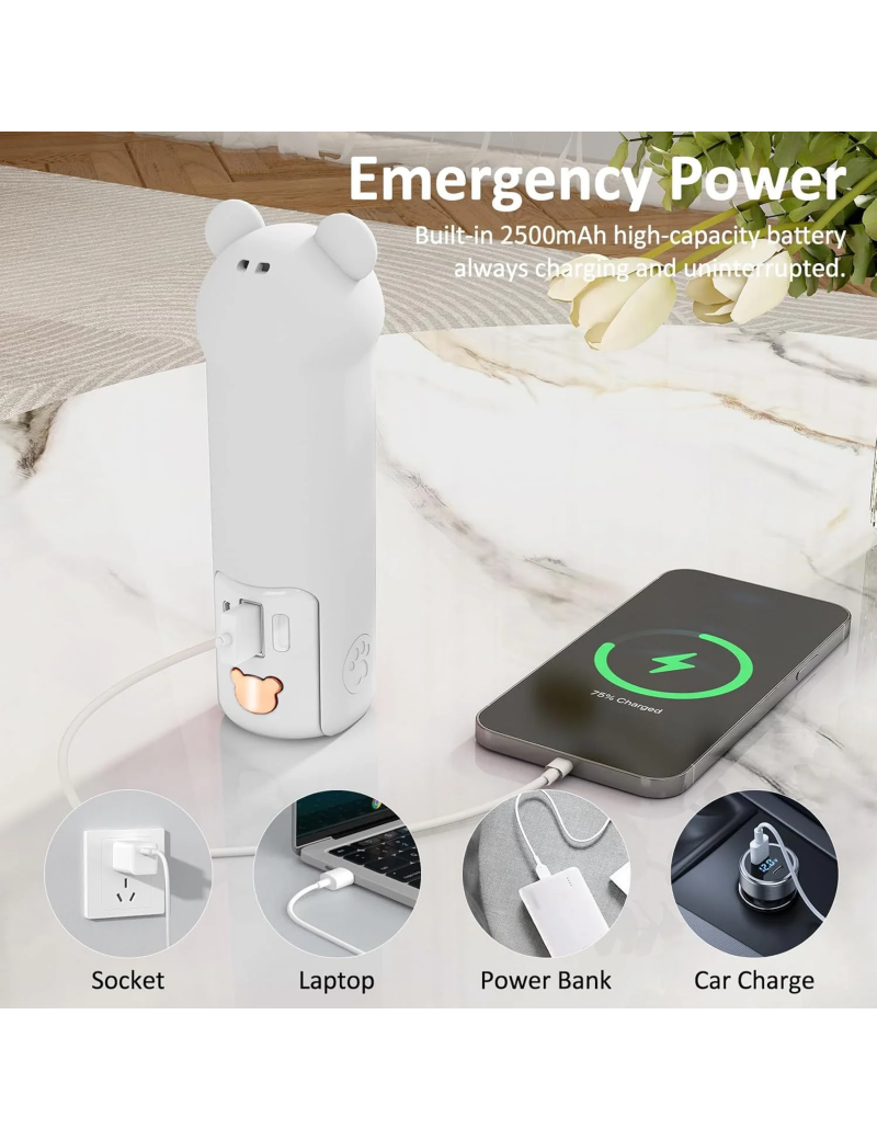 Portable Handheld Fan, 3 IN 1 Mini Portable Fan for Travel Outdoor with Lighting, USB Rechargeable Fan Gifts for Women Men