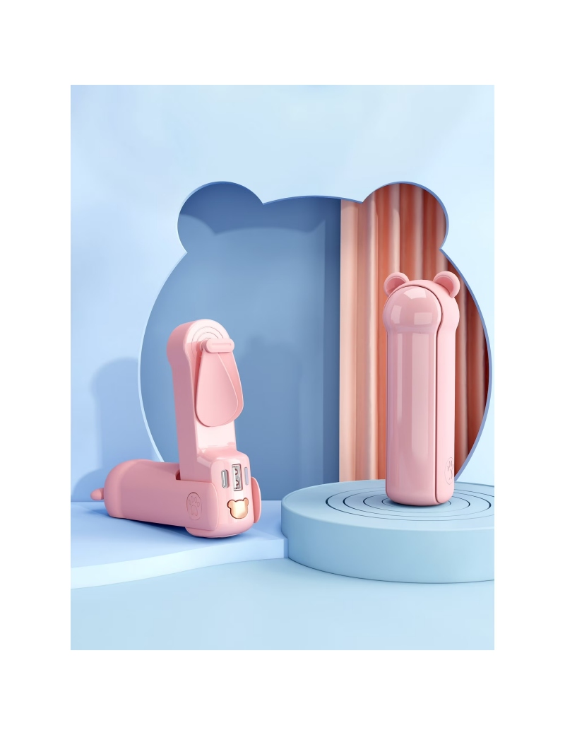 Portable Handheld Fan, 3 IN 1 Mini Portable Fan for Travel Outdoor with Lighting, USB Rechargeable Fan Gifts for Women Men