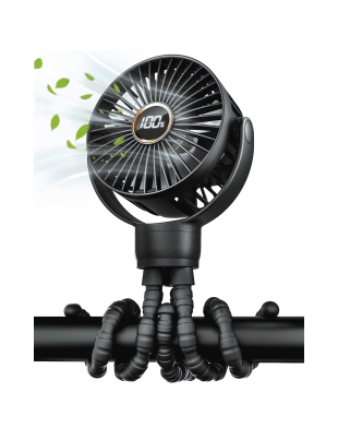 Portable Baby Stroller Fan,Clip on Fan for Stroller and Car Seat, Safe and Quiet,4000mAh, 3-Speed Adjustable