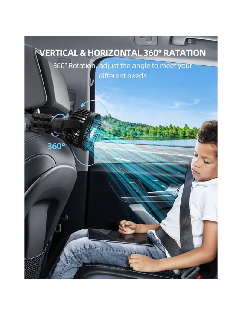 Portable Baby Stroller Fan,Clip on Fan for Stroller and Car Seat, Safe and Quiet,4000mAh, 3-Speed Adjustable