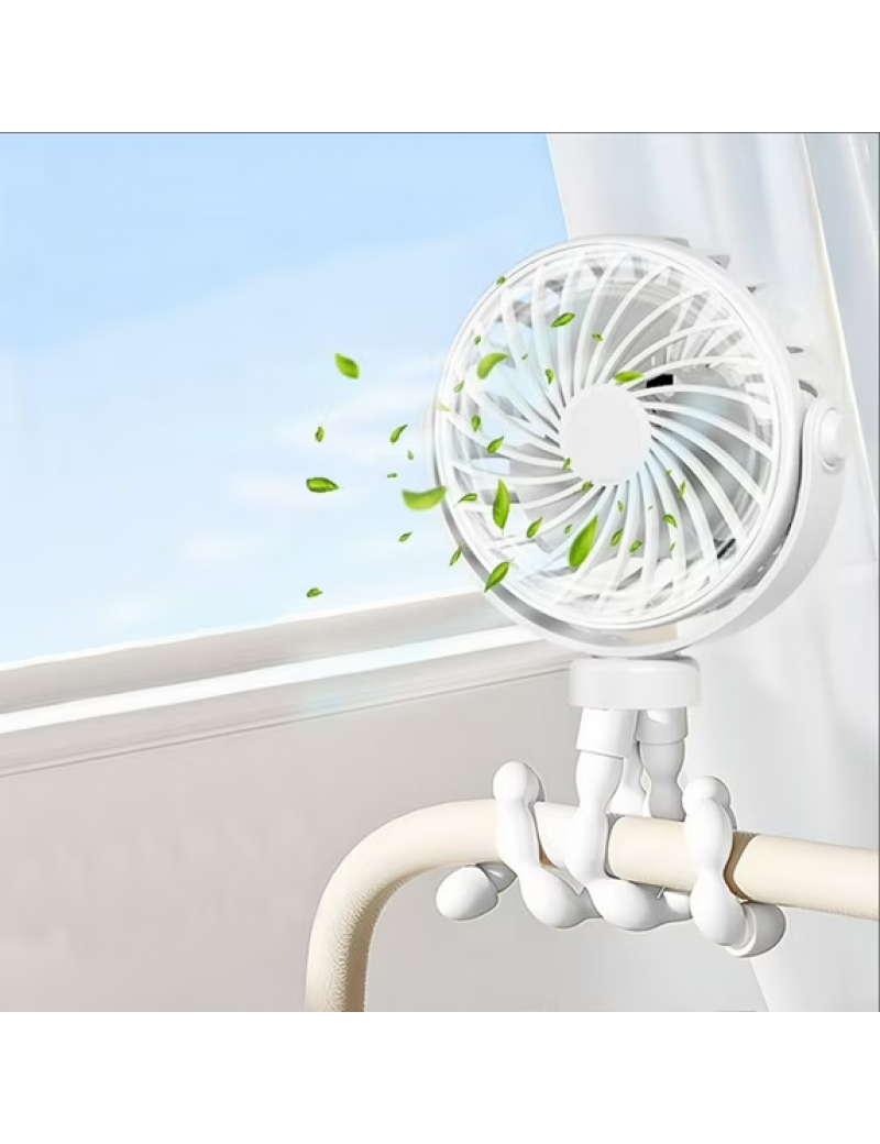 Portable Baby Stroller Fan - Personal Handheld Fan for Car Seat Crib Treadmill Travel