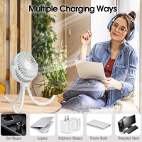 Portable Baby Stroller Fan - Personal Handheld Fan for Car Seat Crib Treadmill Travel