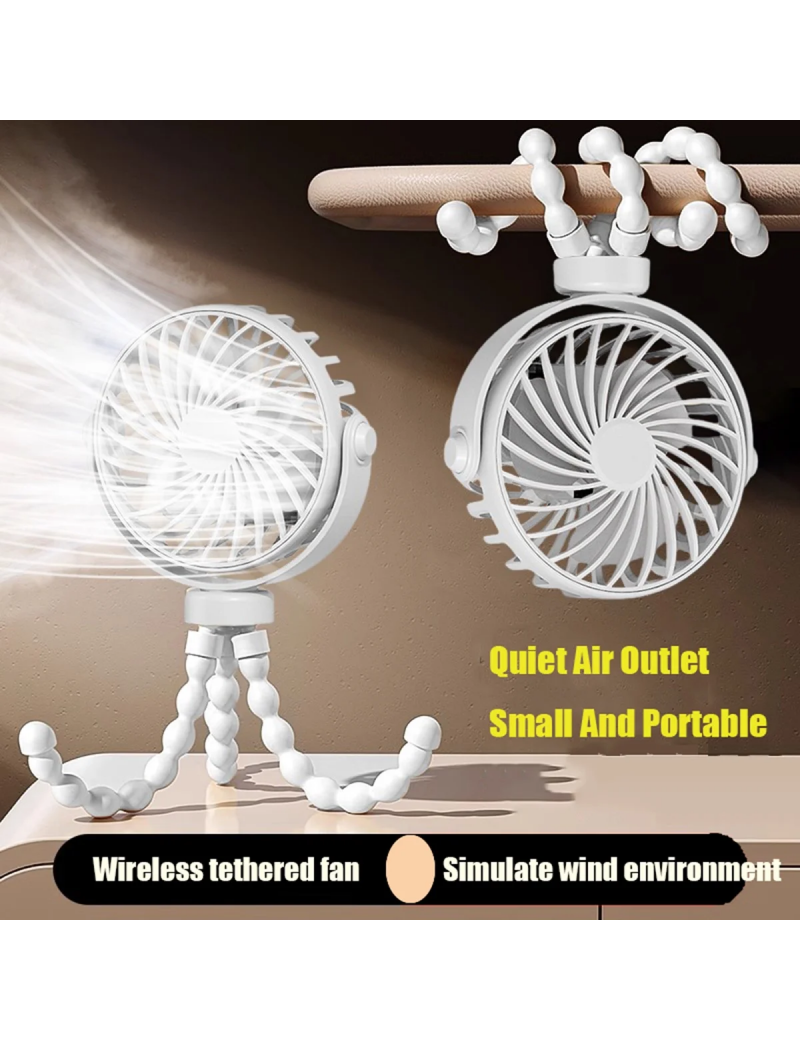 Portable Baby Stroller Fan - Personal Handheld Fan for Car Seat Crib Treadmill Travel